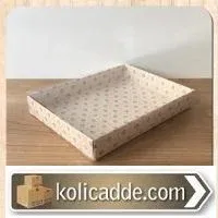 Asetat Kapaklı Altı Pembe Gül Desenli Karton Kutu 15x20x3 cm