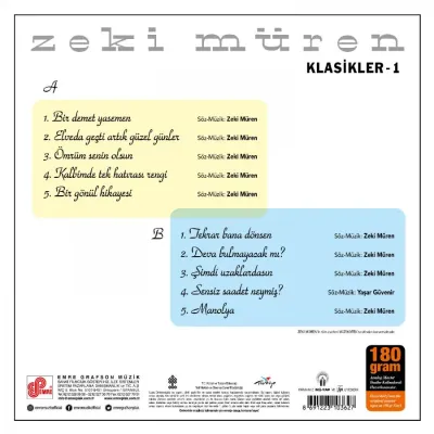 Zeki Müren - Klasikler 1 LP Zeki Müren - Klasikler 1 LP
