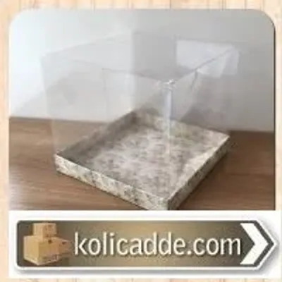 Çiçek Desenli Karton Kutu 20x20x17,5 cm