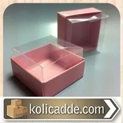 Pembe Asetat Kutu  6x6x3,5 cm.