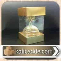 Çift Taraf Karton Kapaklı Gold Asetat Kutu 10x10x16 cm.
