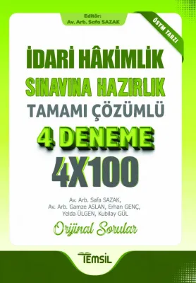 İdari Hâkimlik Sınavına Hazırlık Tamamı Çözümlü 4 Deneme Safa Sazak İdari Hâkimlik Sınavına Hazırlık Tamamı Çözümlü 4 Deneme Safa Sazak