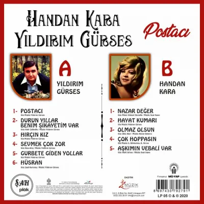 Handan Kara & Yıldırım Gürses – Postacı LP Handan Kara & Yıldırım Gürses – Postacı LP