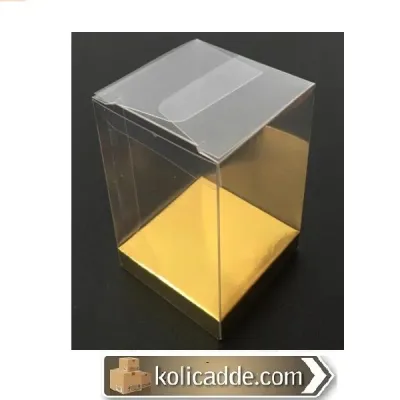 Altı Gold İç Yükseltici Karton Üstü Asetat Kutu 8x8x12 cm