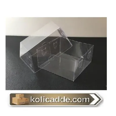 Asetat Kapaklı Asetat Kutu 8x8x5 cm Ölçülü