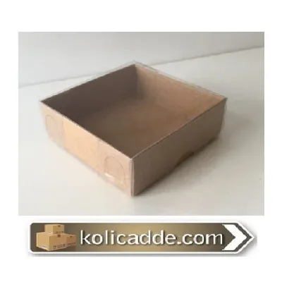 7x7x2,2 cm Altı Kraft Karton Asetat Kapaklı Kutu 7x7x2,2 cm Altı Kraft Karton Asetat Kapaklı Kutu