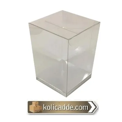Altı Gümüş İç Yükseltici Karton Üstü Asetat Kutu 10x10x12 cm