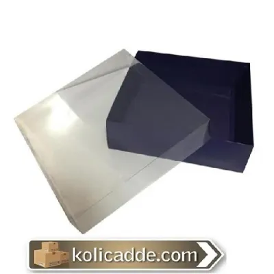 Asetat Kapaklı Lacivert Karton Kutu 35x35x7 cm.