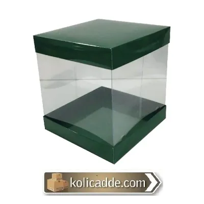 Asetat Gövdeli Çift Taraflı Yeşil Kutu 20X20X17.5 cm