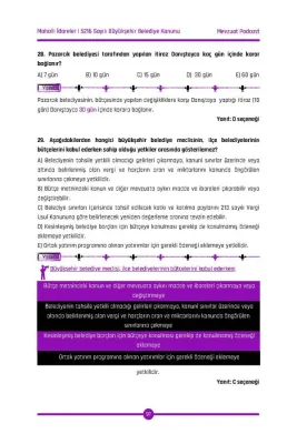 Mahalli İdareler Çözümlü Soru Bankası Okan Arslan