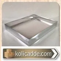 Asetat Kapaklı Gümüş Renkli Kutu 26x33x5 cm