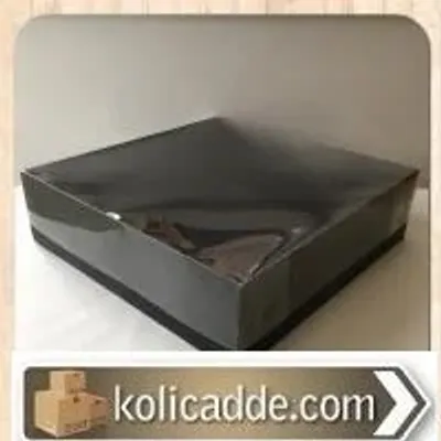 Asetat Kapaklı Siyah Karton Kutu 20x10x5,5 cm.