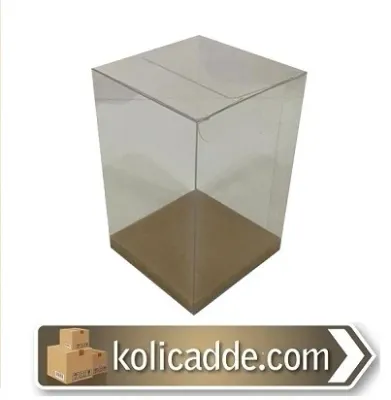 Altı Beyaz Ic Yükseltici Karton Üstü Asetat Kutu 5x5x10cm
