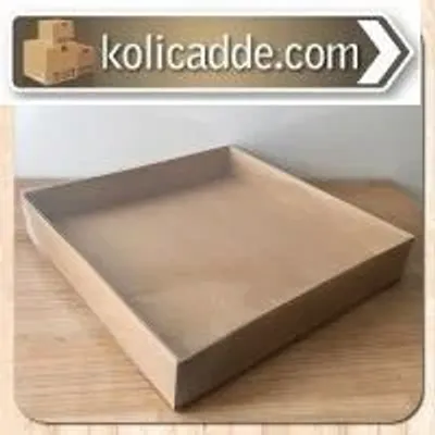 Asetat Kapaklı Kraft Karton Kutu 30x30x5 cm