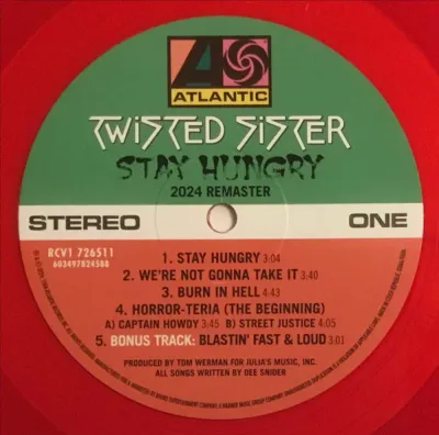 Twisted Sister – Stay Hungry (40th Anniversary Edition - Red Vinyl) LP