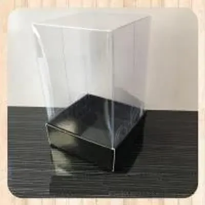 Asetat Kapaklı Siyah Kutu 6x6x10 cm.