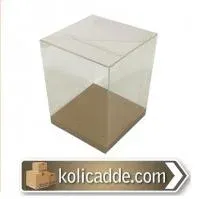 Altı Kraft İç Yükseltici Karton Üstü Asetat Kutu 5x5x6 cm
