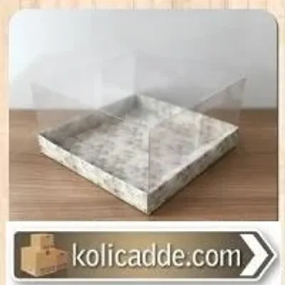 Şeffaf Kapaklı Renkli Karton Kutu 20x20x8 cm