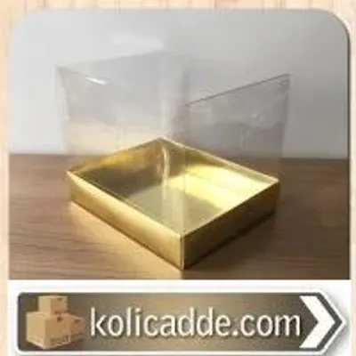 Altın Rengi Karton Kutulu Asetat Kutu 12x15x12