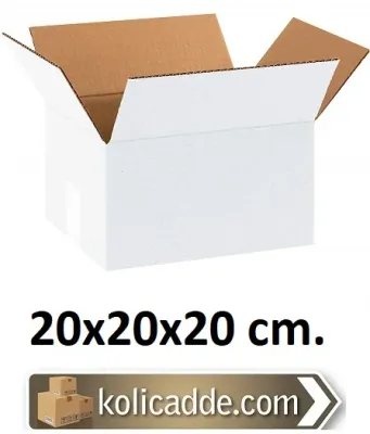 Tek Oluklu Beyaz Koli 20x20x20 cm.