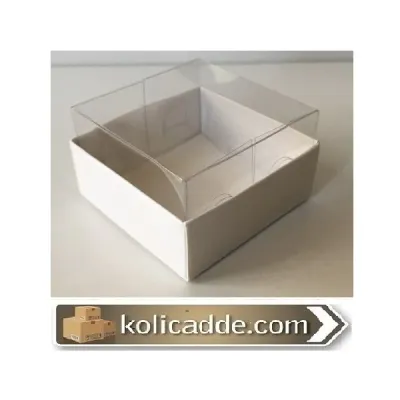 Asetat Kapakli Beyaz Kutu 5x5x3 cm