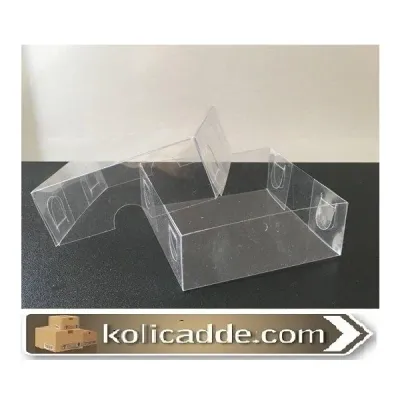Asetat Kapaklı Asetat Kutu 6x6x3,5 cm. Ölçülü