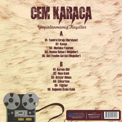 Cem Karaca - Yayınlanmamış Kayıtlar Enstrumantal LP Cem Karaca - Yayınlanmamış Kayıtlar Enstrumantal LP