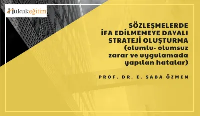 Sözleşmelerde İfa Edilmemeye Dayalı Strateji Oluşturma Video (Podcast) Eğitimi