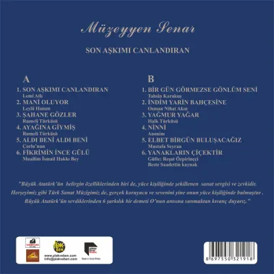 Müzeyyen Senar - Son Aşkımı Canlandıran LP Müzeyyen Senar - Son Aşkımı Canlandıran LP