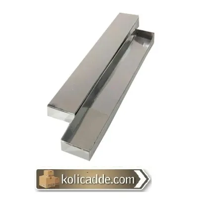 Gümüş Rengi Kapaklı Komple Karton Kutu 4x24x2 cm