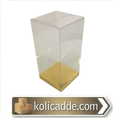 Altı Gold Ic Yükseltici Karton Üstü Asetat Kutu 5x5x17 cm