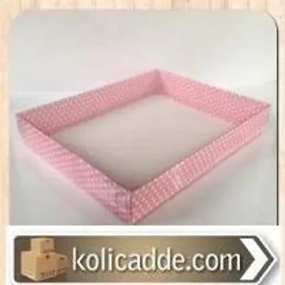 Pembe Puantiyeli Asetat Kutu 26x33x8 cm