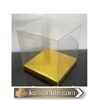 Altı Gold İç Yükseltici Karton Üstü Otomatik Asetat Kutu 9x9x10 cm
