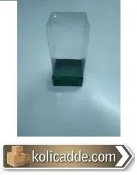Asetat Kapaklı Yeşil Karton Kutu 5x5x9 cm.