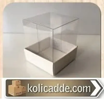Altı Beyaz Karton Üstü Asetat Kutu 5x5x6 cm.