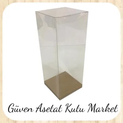 Altı Kraft Ic Yükseltici Karton Üstü Asetat Kutu 5x5x20 cm