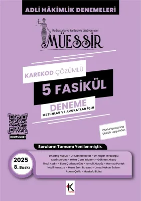 Müessir Adli Hakimlik Denemeleri- KAREKOD- CEVAPLI / 2025 Barış Küçük- Müessir Adli Hakimlik Denemeleri- KAREKOD- CEVAPLI / 2025 Barış Küçük-