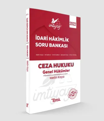 İmtiyaz İdari Hâkimlik Soru Bankası Ceza Hukuku Genel Hükümler