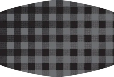 BLACK PLAID FACE MASK