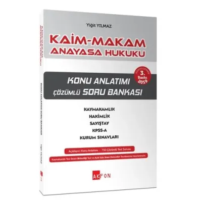 Kaim Makam Anayasa Hukuku Konu Anlatımı Çözümlü Soru Bankası Yiğit Yıl