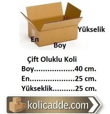 Hazır Boş Koli 40x25x25 cm. Çift Oluk
