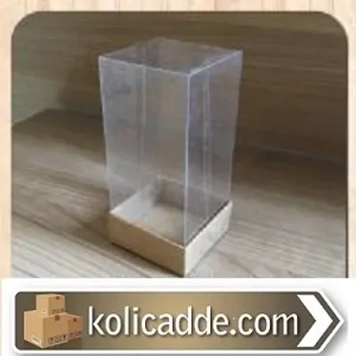 Asetat Kapaklı Kraft Kutu 5x5x11 cm.