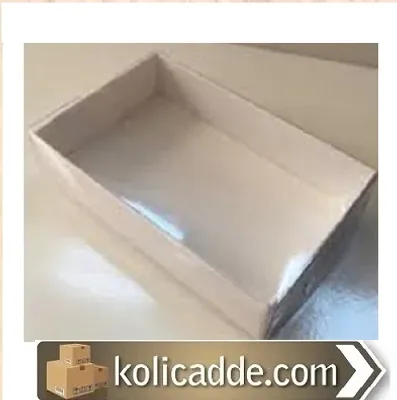 Asetat Kapaklı Beyaz Kutu 9x15x3 cm.