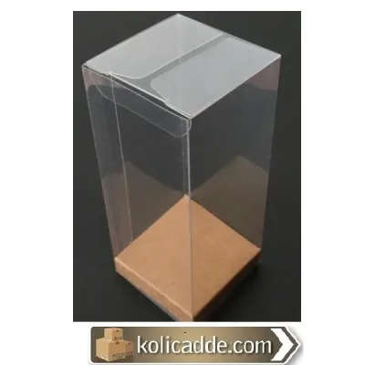 Altı Kraft İç Yükseltici Karton Üstü Asetat Kutu 6x6x15.5 cm