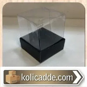 Asetat Kapaklı Siyah Kutu 5x5x6 cm.