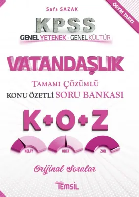 Vatandaşlık Tamamı Çözümlü- Konu Özetli Soru Bankası Safa Sazak