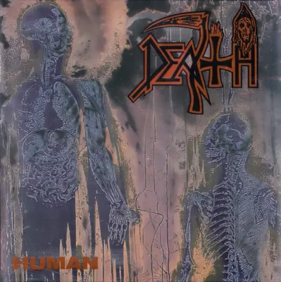 Death – Human (Special Edition, Custom Tri Color Merge [Bone White, Blue Jay And Metallic Gold] With Bone White, Blue Jay And Metallic Gold Splatter Vinyl) LP