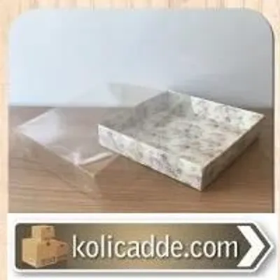 Asetat Kapaklı Altı Sümbül Desenli kutu 15x15x5 cm
