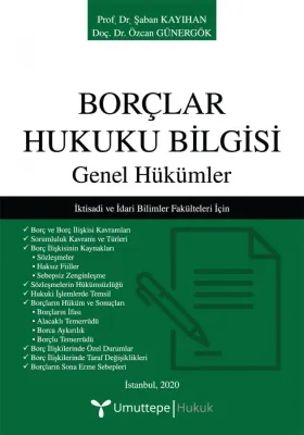 Borçlar Hukuku Bilgisi Genel Hükümler Şaban Kayıhan Borçlar Hukuku Bilgisi Genel Hükümler Şaban Kayıhan