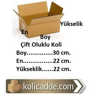 Oluklu Karton Koli 30x22x22 cm.